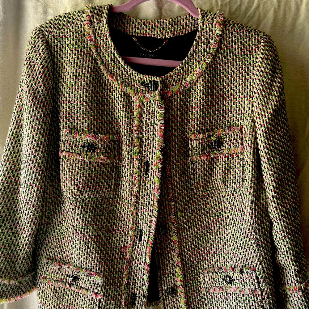 Talbots dressy boucle jacket sz 14